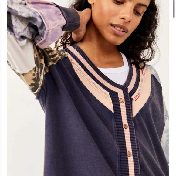 Free People Multi Print Marley Cardigan - Picture 4 of 5